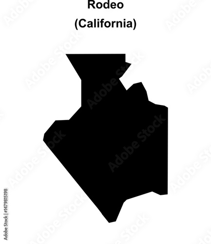 Rodeo (California) blank outline map