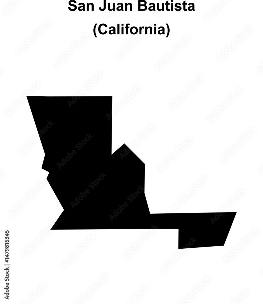 Obraz premium San Juan Bautista (California) blank outline map