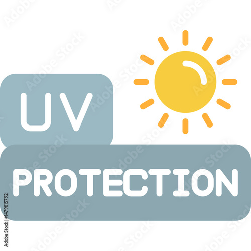 UV Protection Icon Sun Safety Awareness Symbol