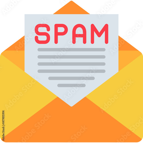 Spam Mail Icon Unwanted Email Alert Symbol