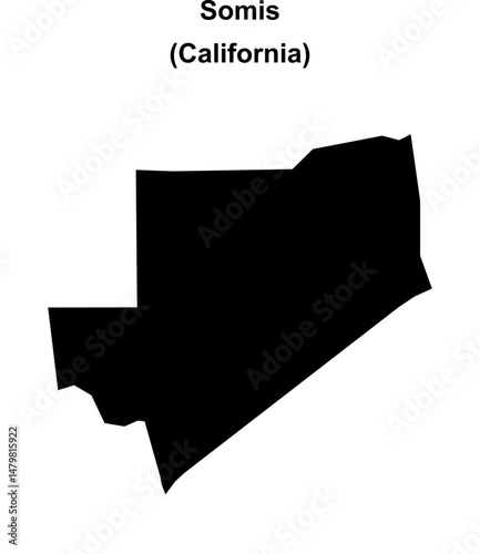Somis (California) blank outline map