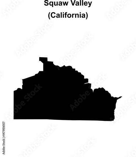 Squaw Valley (California) blank outline map