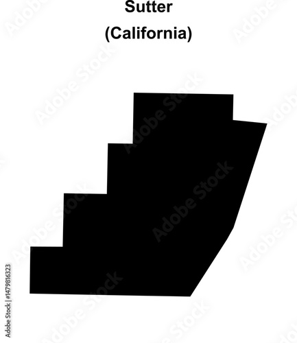 Sutter (California) blank outline map