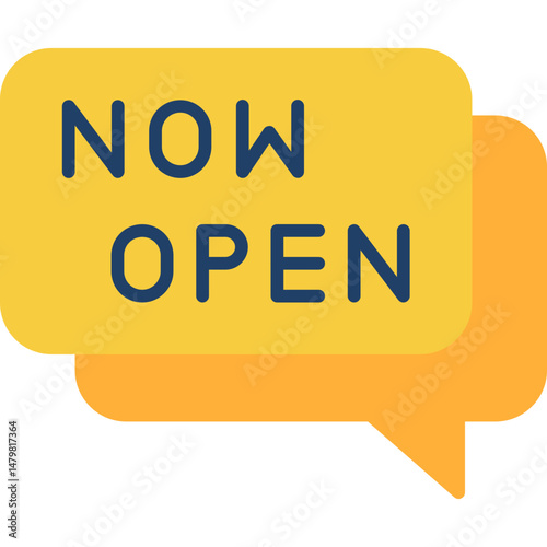 Now Open Icon Business or Store Grand Opening Symbol