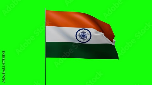 Greenbox Flag Waving on Pole
