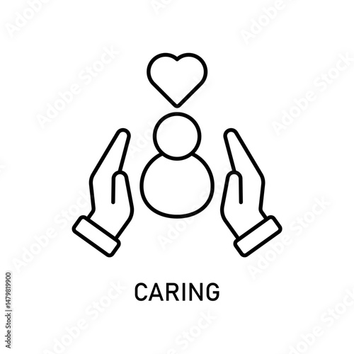 Icon a caring, isolated against a clean background.