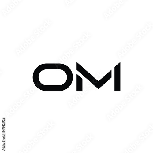 OM monogram logo design letter text name symbol monochrome logotype alphabet character simple logo