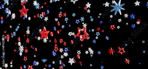 Festive 4th of July background with red, white, and blue stars. Perfect for celebrations!