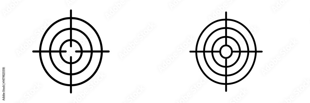 Set of web icons featuring target designs useful for various digital applications and creative projects Set of web icons featuring target designs useful for various digital applications and creative projects