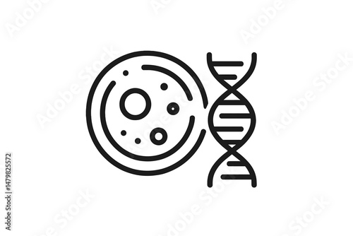 Collection of scientific web icons showcasing cells and DNA structure for digital design in educational contexts