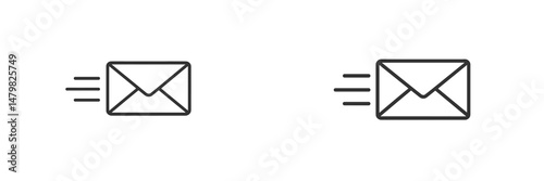 Set of web icons representing envelope symbols used for communication and messaging in digital platforms