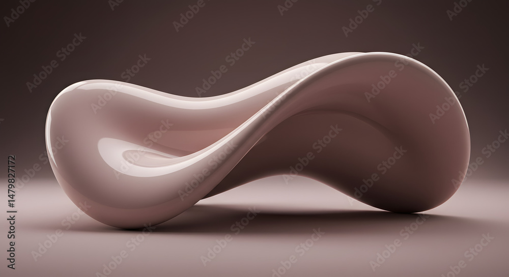 Abstract Pink Sculptural Form, Modern Design Element Abstract Pink Sculptural Form, Modern Design Element