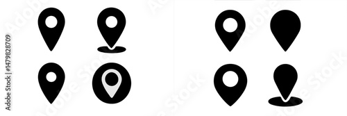 Set of web icons showcasing various location markers suitable for digital design projects