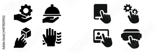 Collection of web icons showcasing various interactive tools and functionalities for digital applications and user interfaces