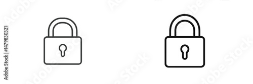 Set of web icons featuring lock symbols in two distinct styles for digital design projects