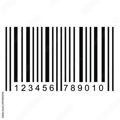 Standard Black Barcode with Numbers