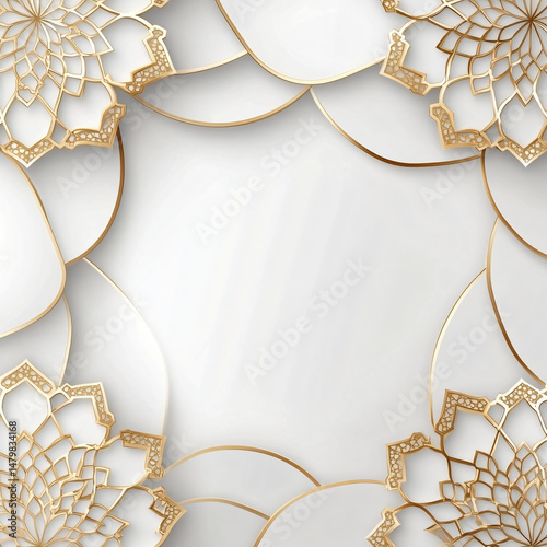 abstract background with golden frame