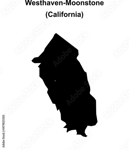 Westhaven-Moonstone (California) blank outline map photo