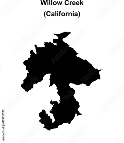 Willow Creek (California) blank outline map