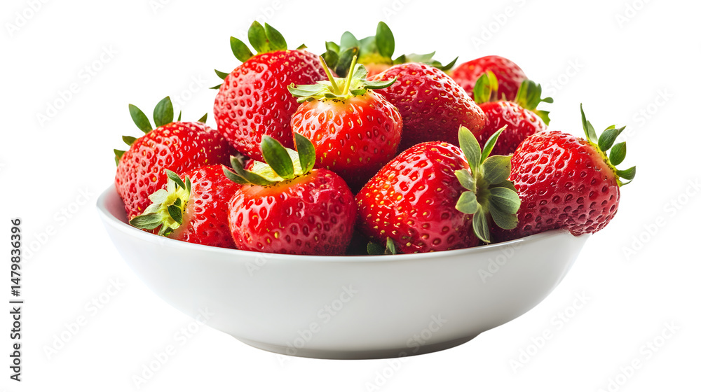 Fresh Strawberries in a Bowl on White Background for Food Photography Fresh Strawberries in a Bowl on White Background for Food Photography