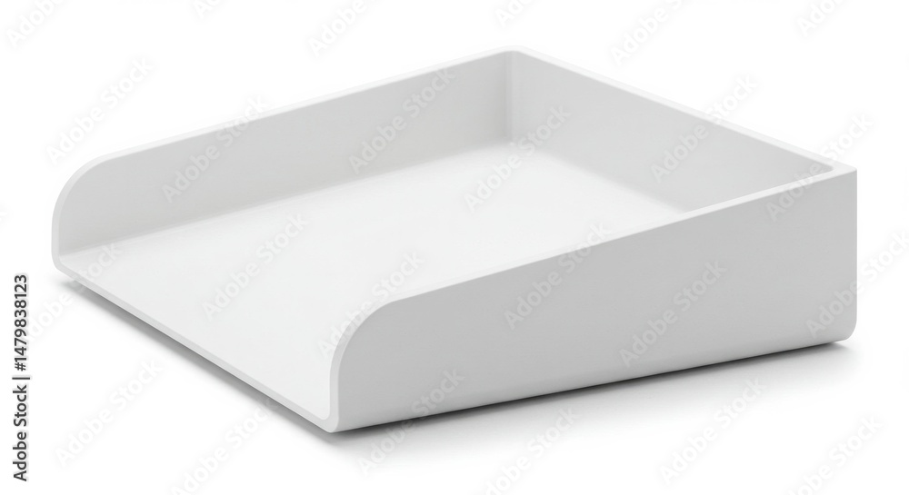 Fototapeta premium Minimalist white document tray for office organization and storage solution
