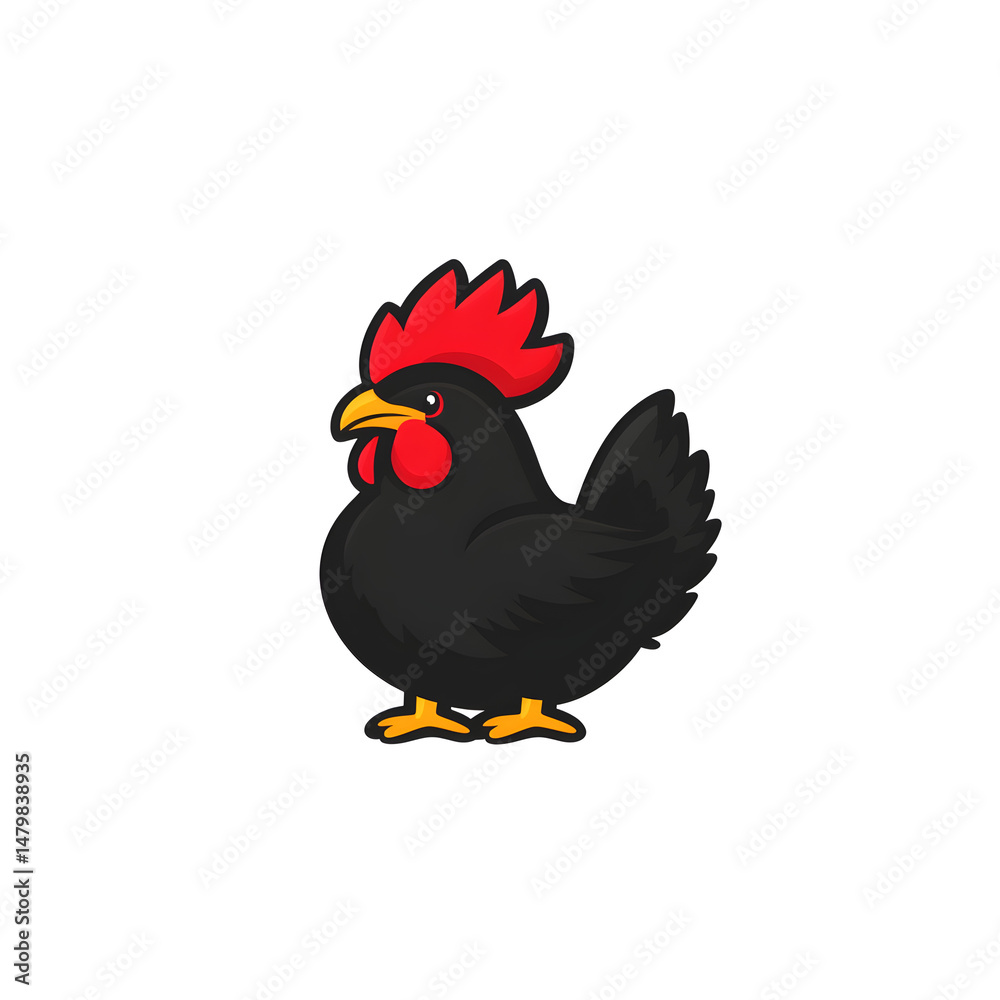 Fototapeta premium rooster cartoon icon illustration