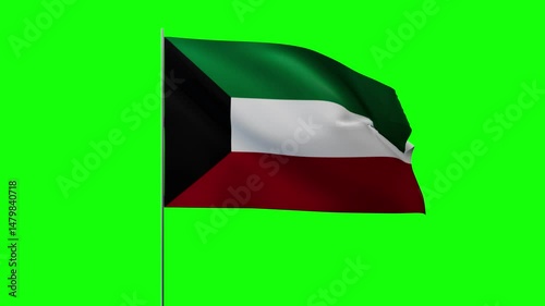 Greenbox Flag Waving on Pole
