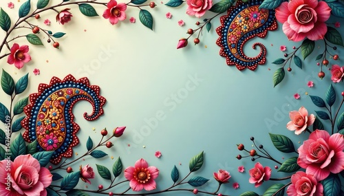 Subtle paisley print, muted color palette, soft focus , retro, peaceful, subtlety