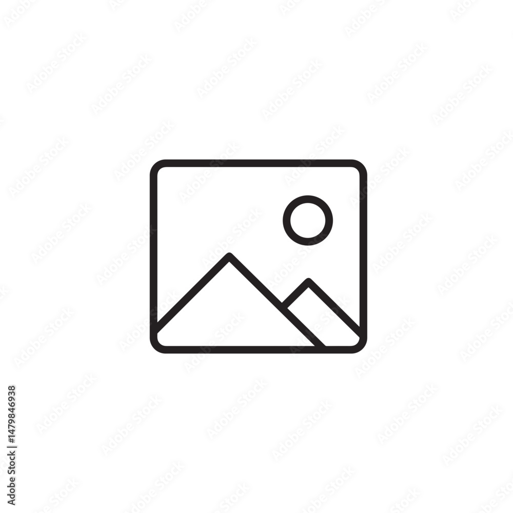 Minimalist Landscape Illustration with Mountains and Sun Minimalist Landscape Illustration with Mountains and Sun