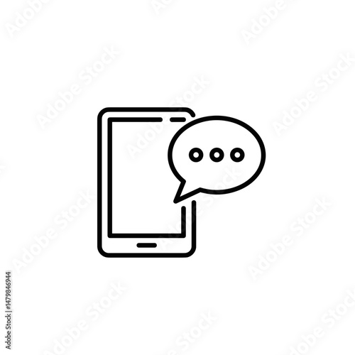 Smartphone with Chat Bubble Icon for Messaging Communication  