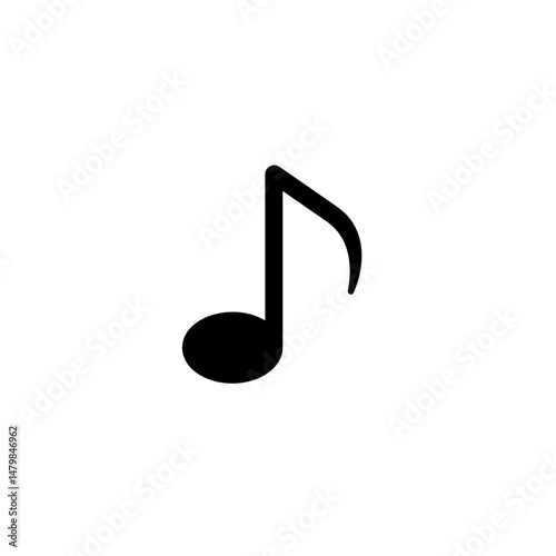 music note icon in minimal style on white background  