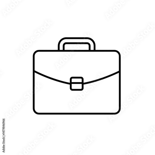 Briefcase outline illustration on white background  