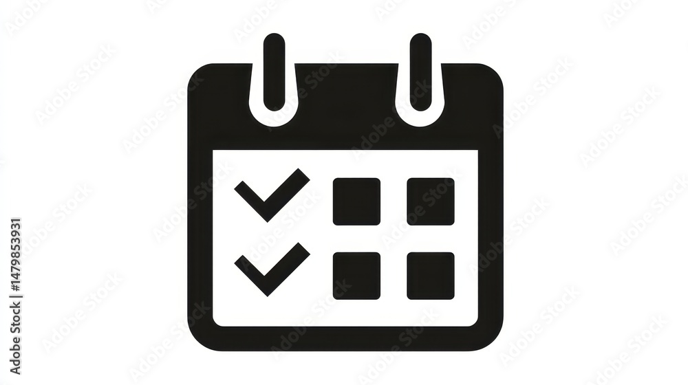 Simple Calendar Icon Schedule, Planning, Checklist, Organization Simple Calendar Icon Schedule, Planning, Checklist, Organization