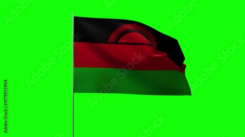 Greenbox Flag Waving on Pole