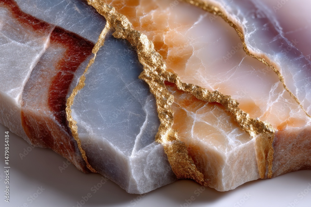 Fototapeta premium Gray and beige marble stone texture with subtle natural veining and polished surface,