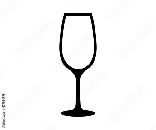 Wine empty glass for tasting icon. Alcohol and cocktail drink menu. Glass drink champagne vector design and illustration.
