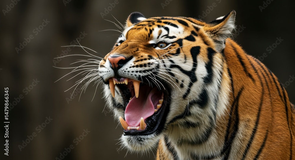Obraz premium Tiger roaring closeup