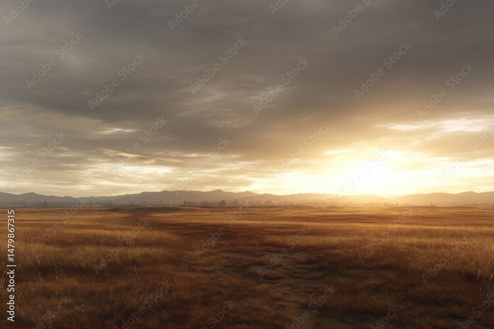Obraz premium Dusk over a windswept plain