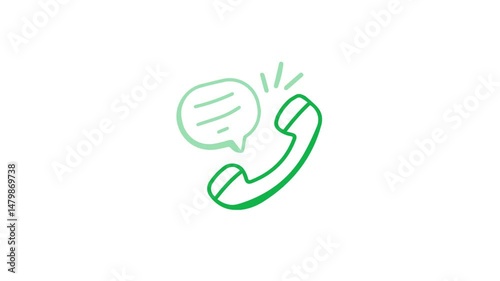 Call icon outline is moving and flashing in Green color