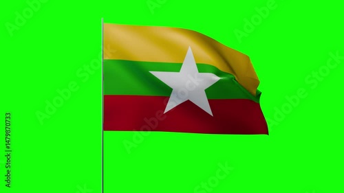 Greenbox Flag Waving on Pole