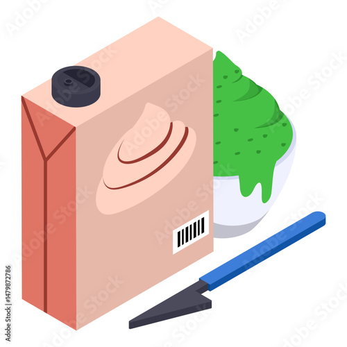 cake decorating  isometric Concept, Decorative arts Vector Color Icon Design, Hobby Symbol, Leisure time Activity Sign, Hobbyists and Handicraft Stock Illustration