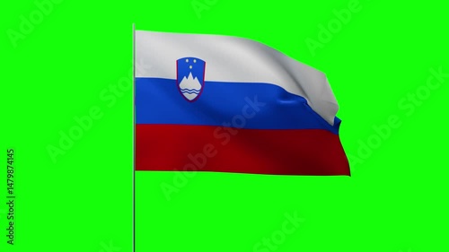 Greenbox Flag Waving on Pole