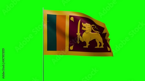 Greenbox Flag Waving on Pole