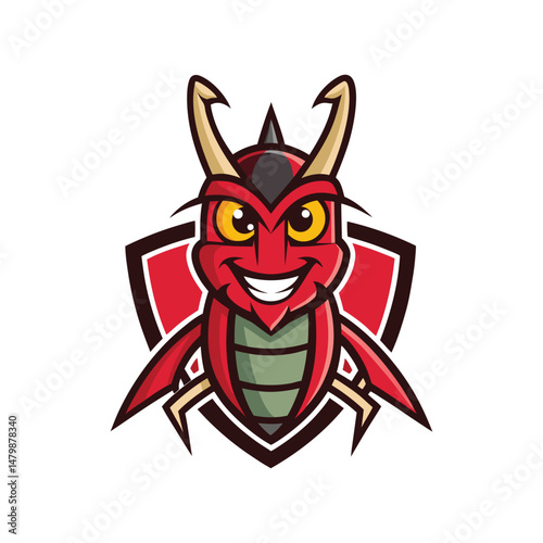 Flat and Minimal Cricket logo vector illustration isolated on white background