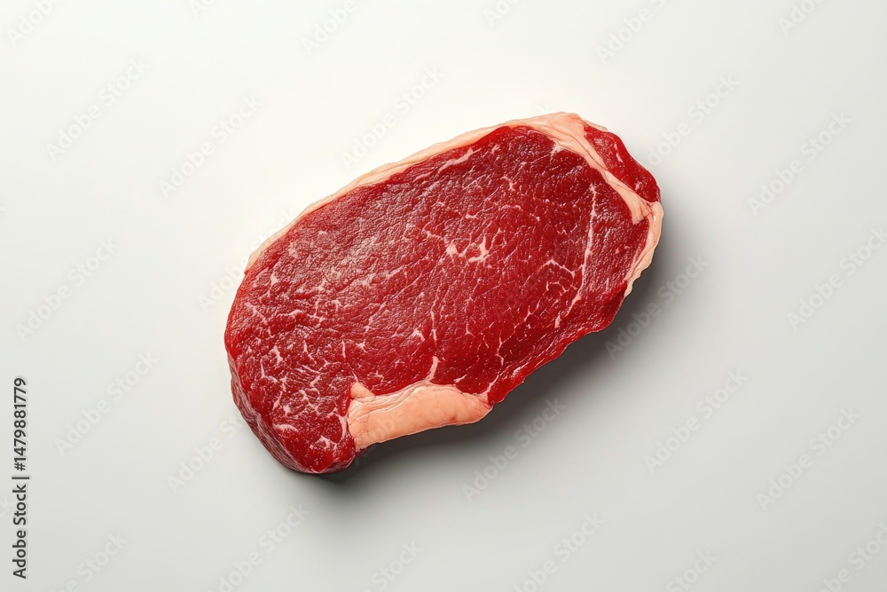Obraz premium Ribeye steak cut isolated on white background