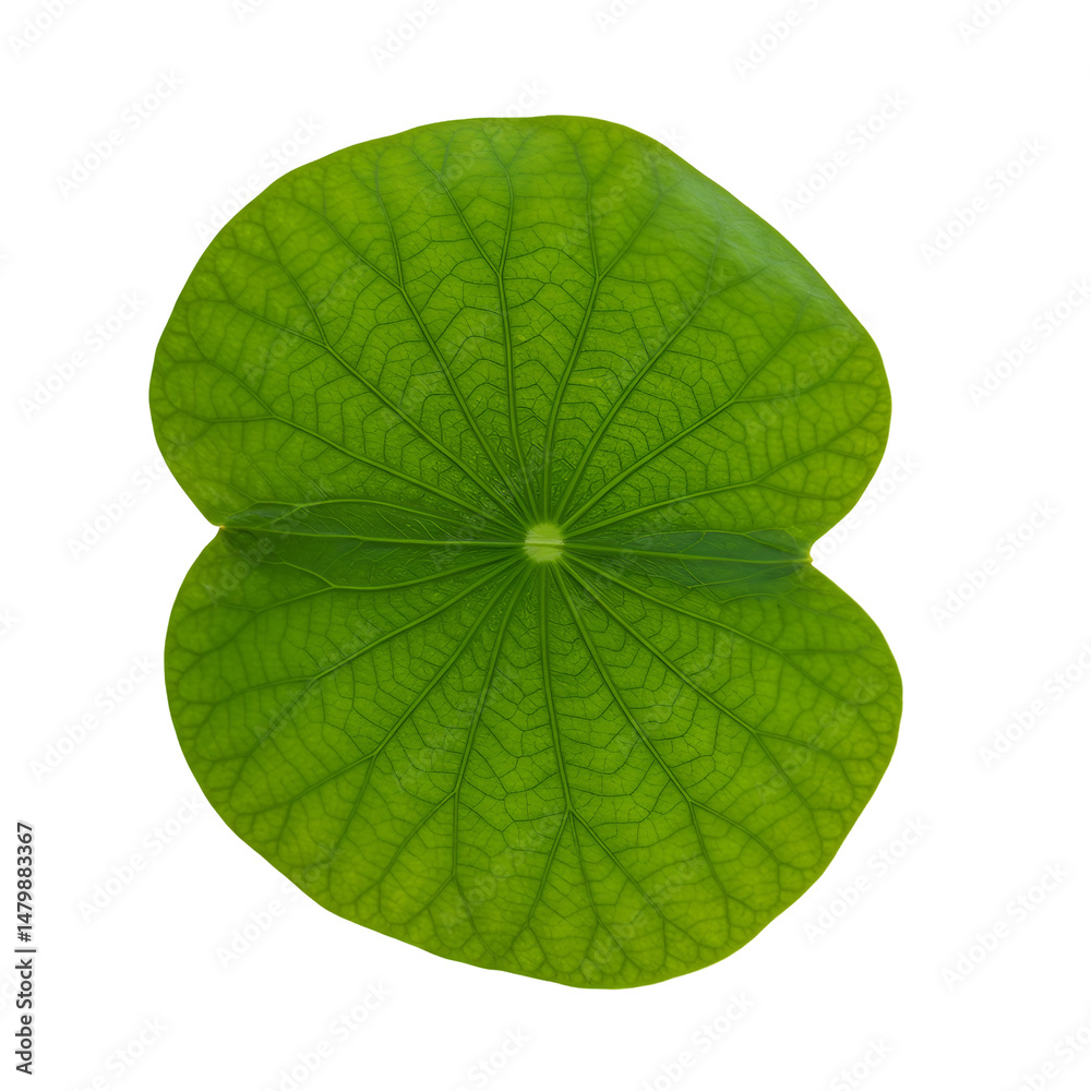 Obraz premium 鮮やかな緑、繊細な葉脈、蓮の葉の美しい構図
