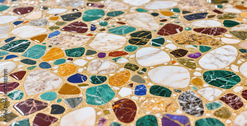 Terrazzo texture background mosaic stone pattern floor tile surface colorful decorative design material