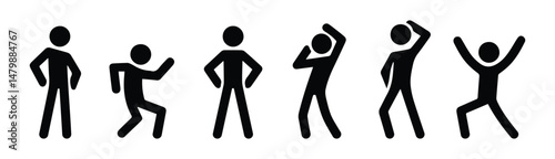 man icon, stick figure people silhouettes	
