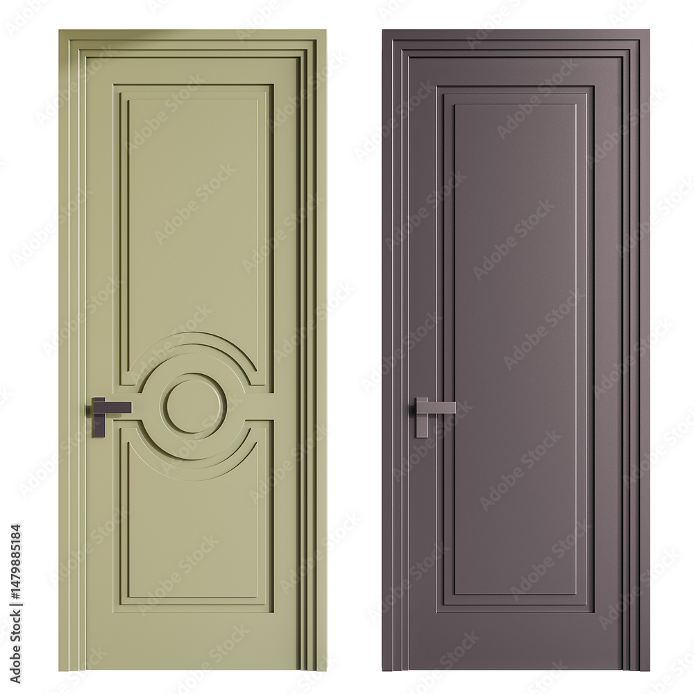 Obraz premium Two doors with different colors and designs