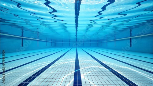 Serene Underwater Olympic Swimming Pool View 